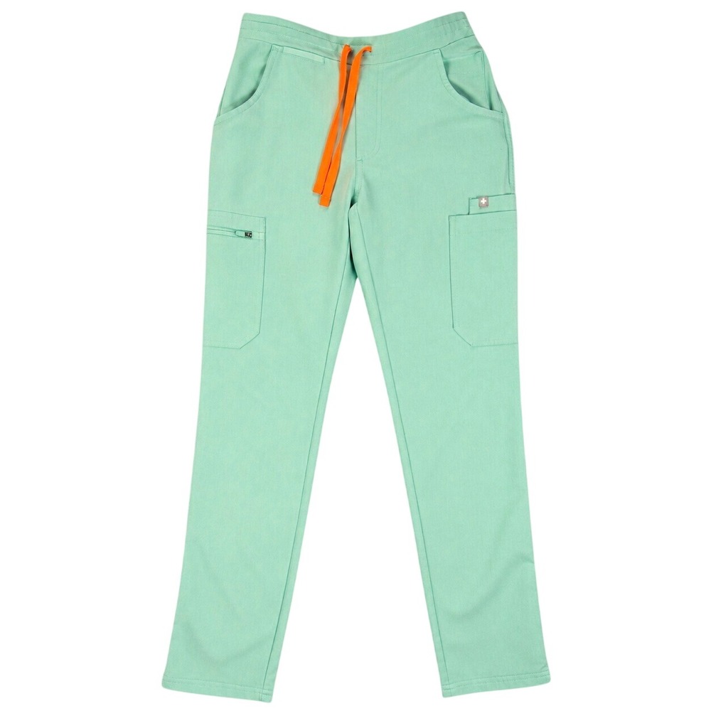 FIGS Yola Skinny Scrub Pants Womens XXS Seafoam Mint Cargo Technical FIONx Nurse